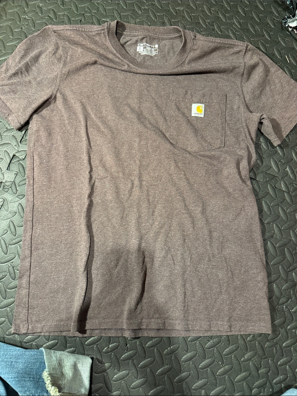 Carhartt Heathered Brown Pocket Tee with Logo Patch